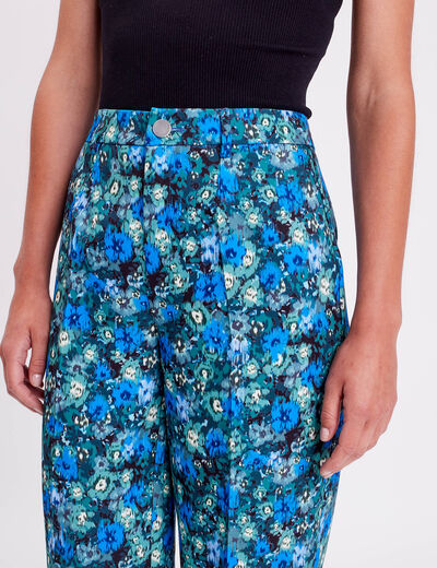 Pantalon city jambes larges vert femme