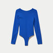 Body cintr&eacute; manches longues bateau bleu electrique femme