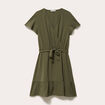 Robe courte &eacute;vas&eacute;e col v manches courtes vert kaki femme