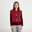 Gilet sans manches effet polaire rouge fonc&eacute; femme