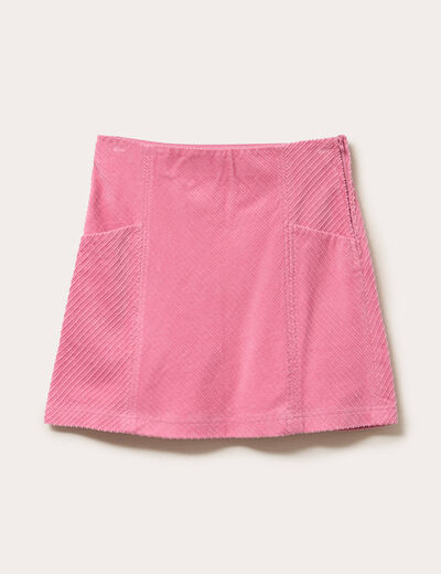 Jupe trap&egrave;ze en velours rose femme