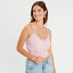 Blouse broderie anglaise rose poudrée femme