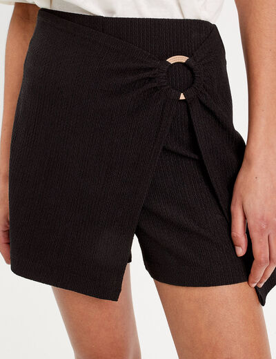 Jupe-short évasée noir femme
