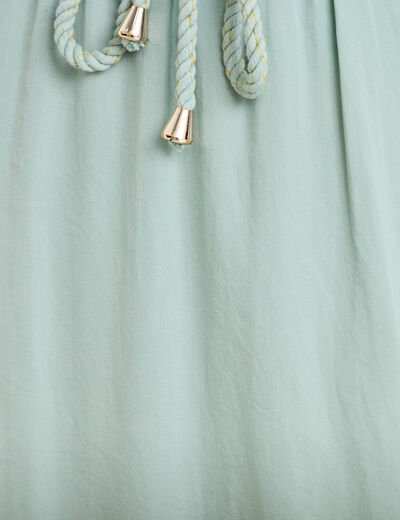 Jupe longue &eacute;vas&eacute;e satin vert pastel femme