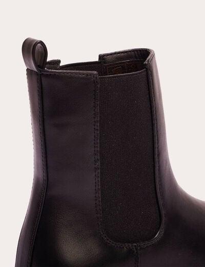 Bottines chelsea crantées noir femme