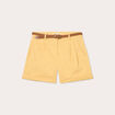 Short chino ceinturé jaune clair femme