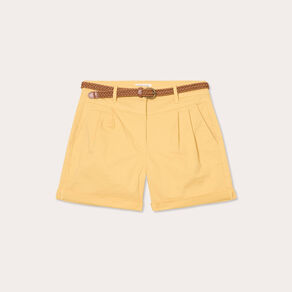 short chino ceinture jaune clair femme Short chino ceinturé jaune clair femme
