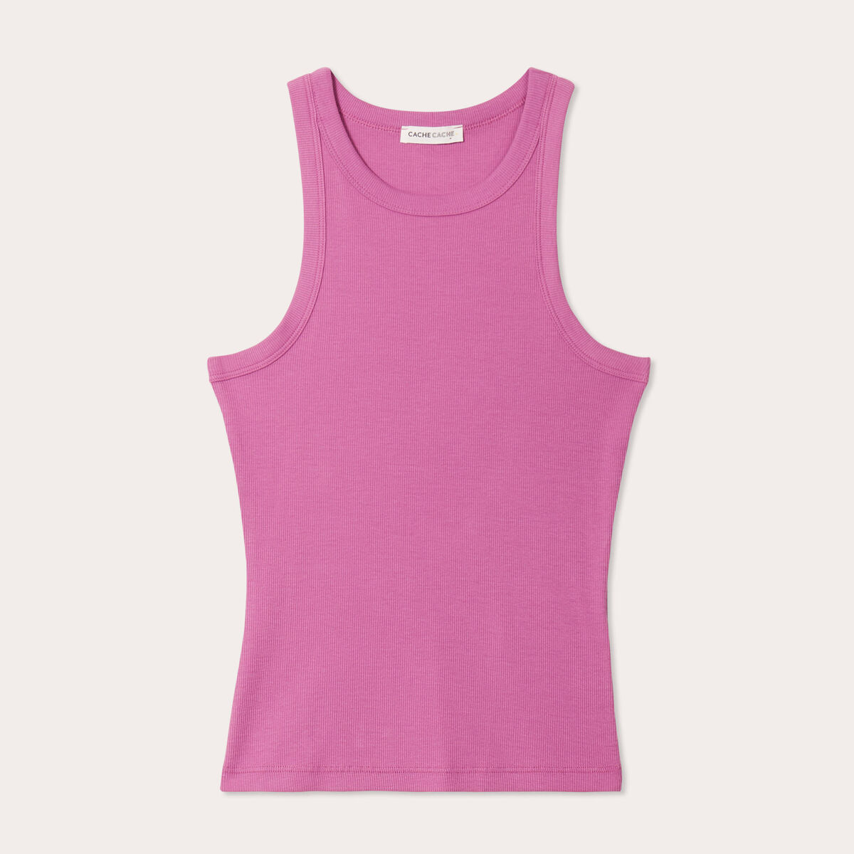 Débardeur côtelé violet foncé femme