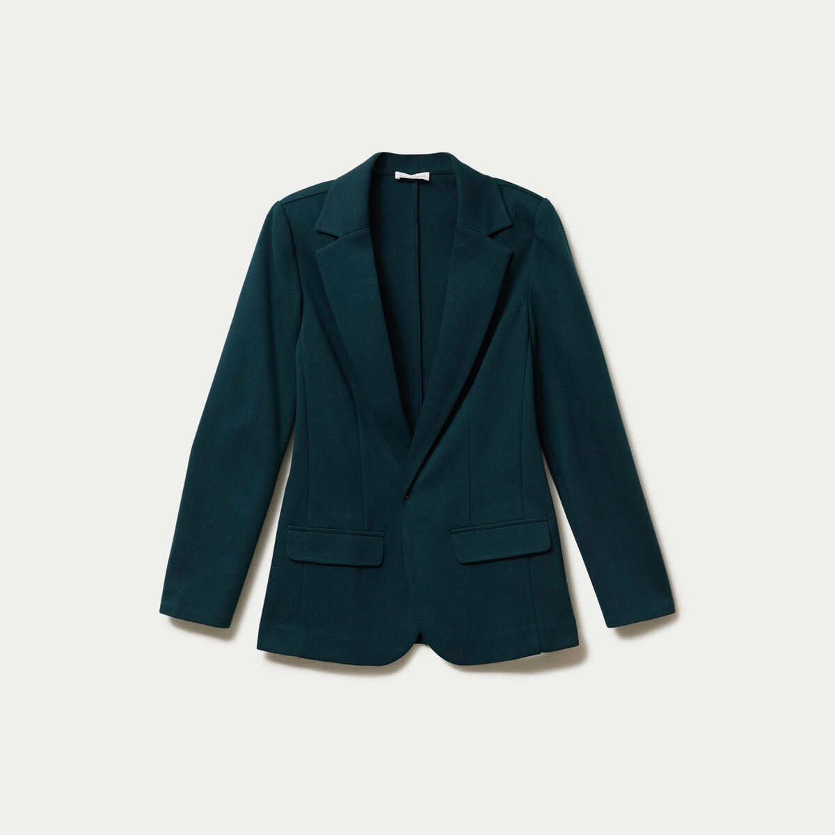 Veste blazer cintr&eacute;e vert fonc&eacute; femme
