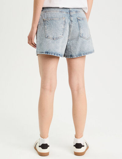 Short large en jean denim dirty femme