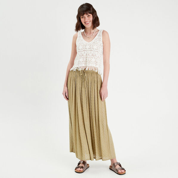 jupe longue evasee vert pastel femme Jupe longue évasée vert pastel femme