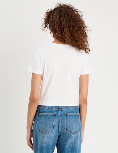 T-shirt cropped blanc femme