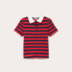 T-shirt c&ocirc;tel&eacute; col polo rouge femme
