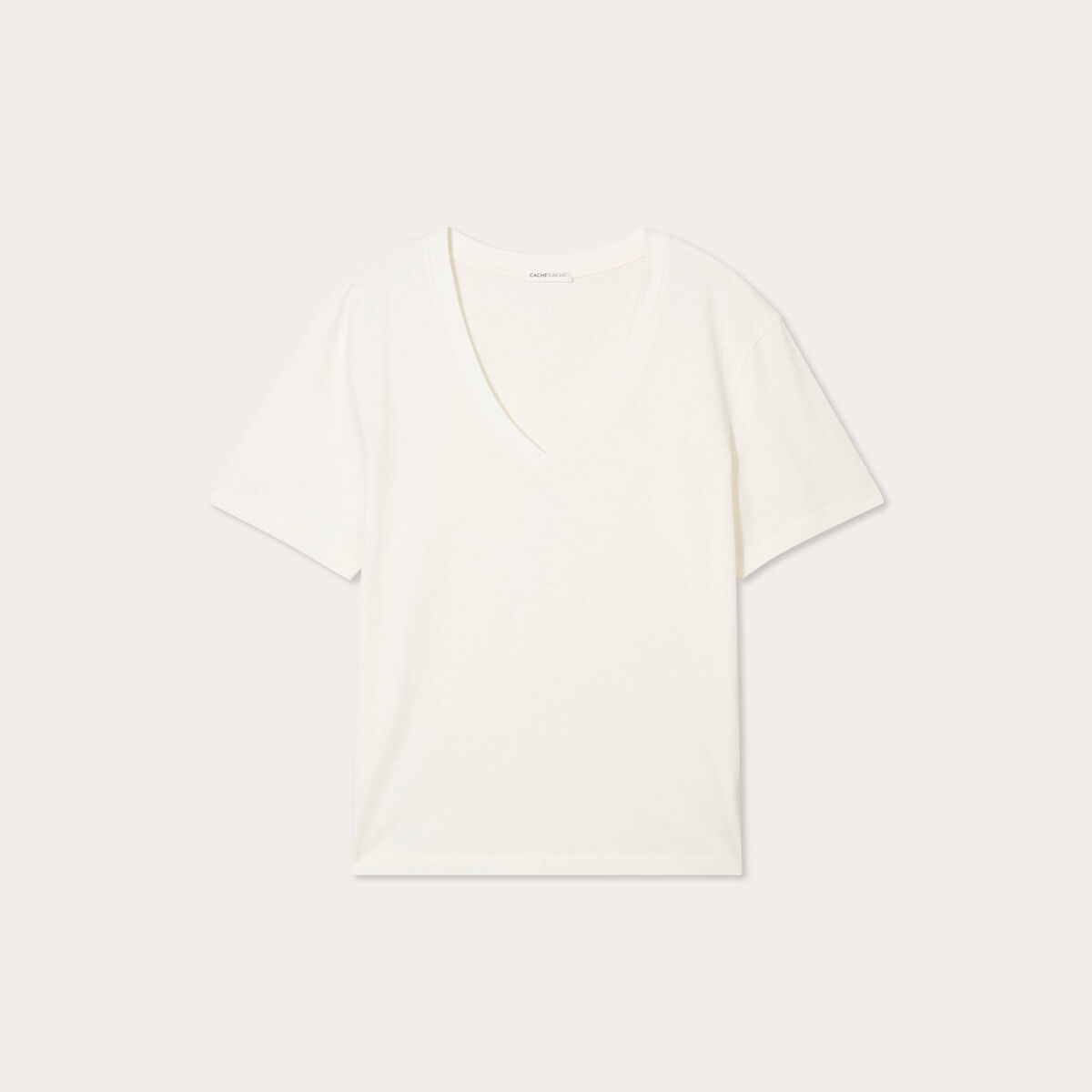 T-shirt manches courtes ecru femme