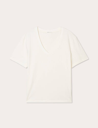 T-shirt manches courtes ecru femme