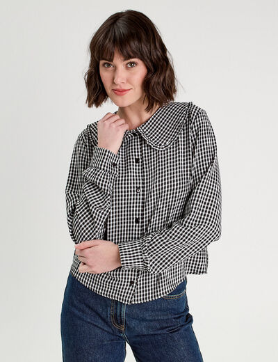 Blouse col claudine blanc femme