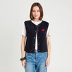 Gilet effet polaire bleu marine femme