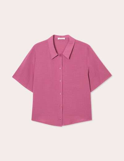 Chemise manches courtes prune femme