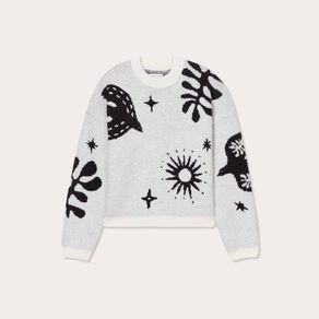 Pull manches longues ecru femme