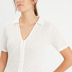 chemise manches courtes ecru femme Chemise manches courtes ecru femme