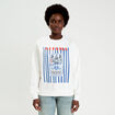 Sweat col rond manches longues ecru femme