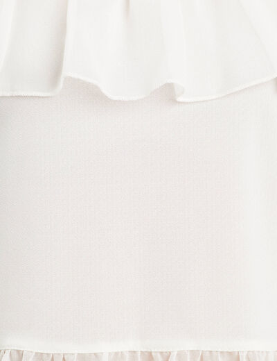 Blouse volants ecru femme