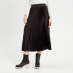 Jupe longue patineuse plissée noir femme