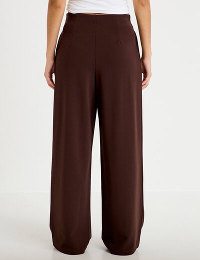 Pantalon bootcut avec ceinture marron fonc&eacute; femme