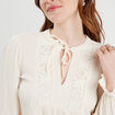 Blouse manches longues ecru femme