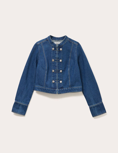 Veste en jean avec boutons denim stone femme