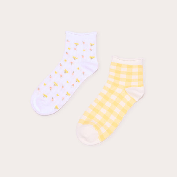 Lot 2 paires chaussettes ecru femme