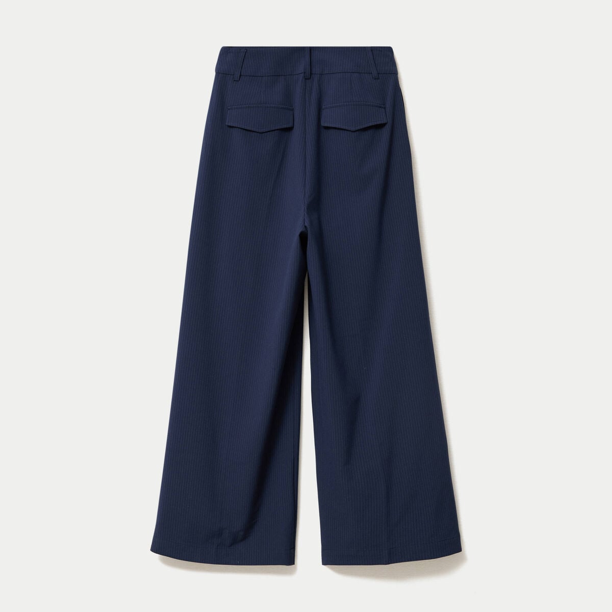 Pantalon large &agrave; pinces bleu marine femme