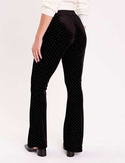 Pantalon bootcut en velours noir femme