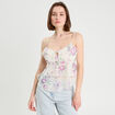 Caraco bretelles fines blanc femme