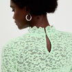 T-shirt dentelle manches longues vert pastel femme