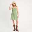 Robe évasée bretelles fines vert kaki femme