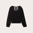 Pull dos en dentelle noir femme