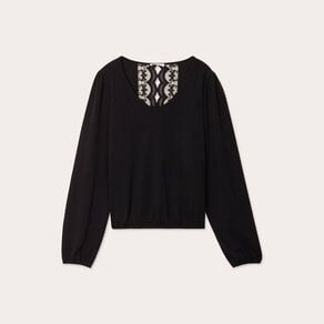 pull dos en dentelle noir femme Pull dos en dentelle noir femme