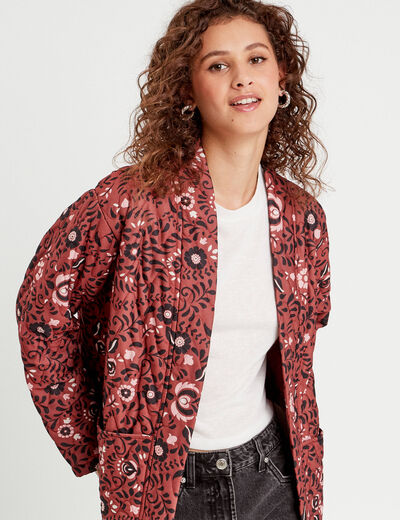 Veste effet matelassé rose femme