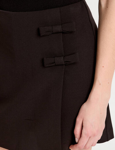 Jupe-short droite noir femme
