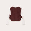 T-shirt pull sans manches 2-en-1 marron femme