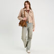 Veste tweed boutonnée sable femme