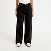 Jean wide leg taille haute denim noir femme