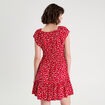 Robe évasée manches courtes rouge femme