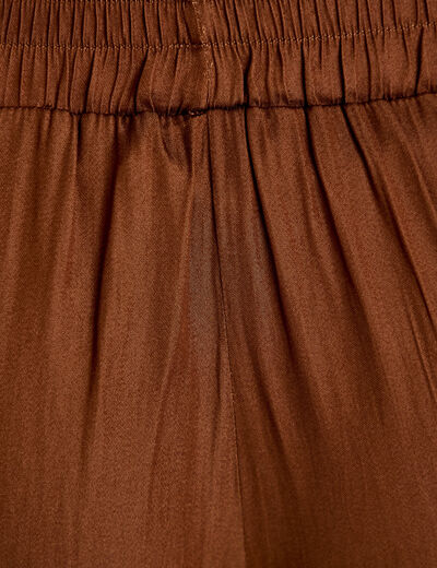 Pantalon large taille standard marron femme