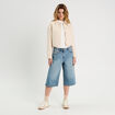 Veste boutonnée tweed beige femme