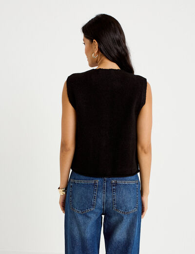 Gilet sans manches noir femme