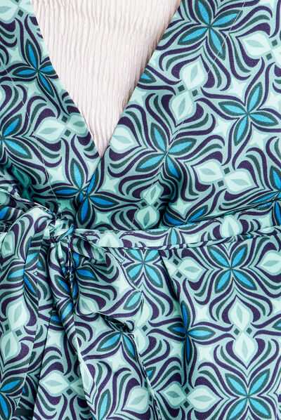 Veste esprit kimono droite vert menthe femme
