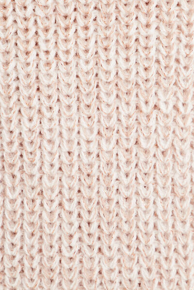 Robe pull droite col rond ivoire femme