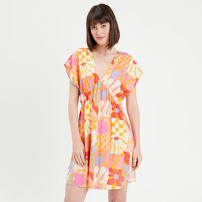 robe evasee dos lacage orange femme Robe évasée dos laçage orange femme